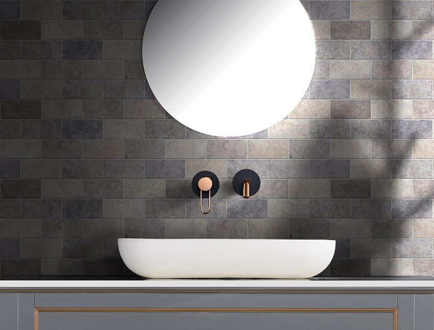 Monomando Empotrado Lavabo Milos Negro Oro Rosa [GLI019/NOR]