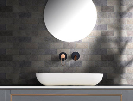 Monomando Empotrado Lavabo Milos Negro Oro Rosa [GLI019/NOR]