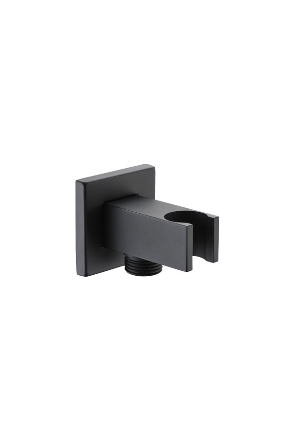 Soporte Cuadrado Mango Ducha Salida Agua Negro [SFR001/NG]