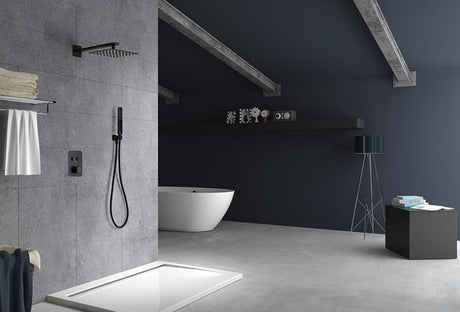 Conjunto Ducha Termostático Empotrado Portugal Negro Mate [GTP022/NG]