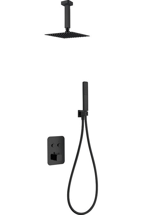Conjunto Ducha Termostático Empotrado Portugal Negro Mate [GTP022/NG]
