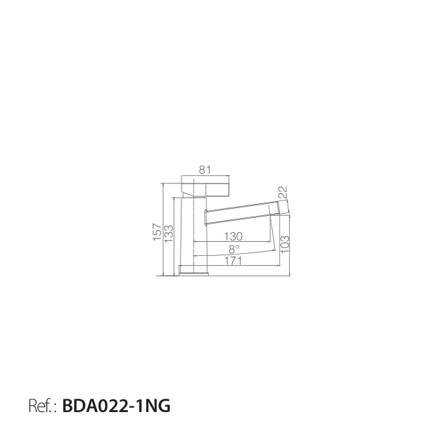 Monomando Lavabo Elba Cromo/Negro [BDA022-1NG]