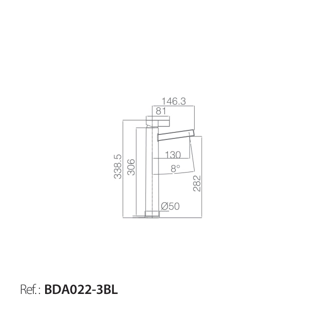 Monomando Lavabo Alto Elba Cromo/Blanco [BDA022-3BL]
