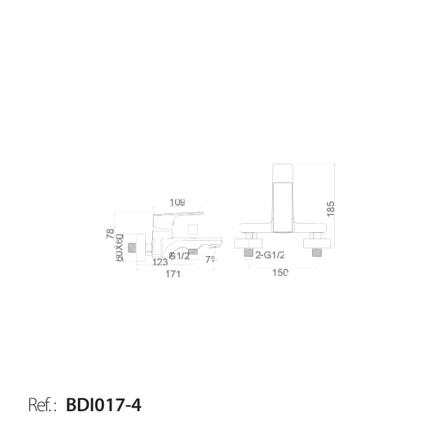 Monomando Kit Baño/Ducha Bali [BDI017-4]