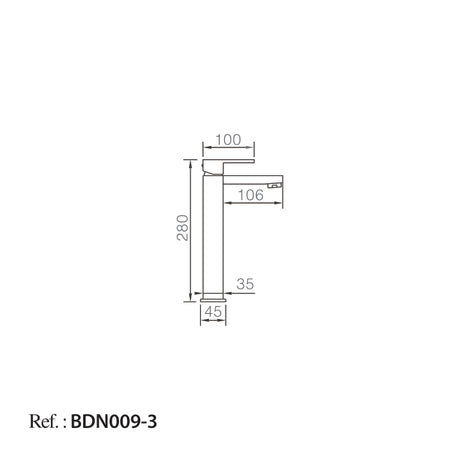 Monomando Lavabo Alto Nantes [BDN009-3]