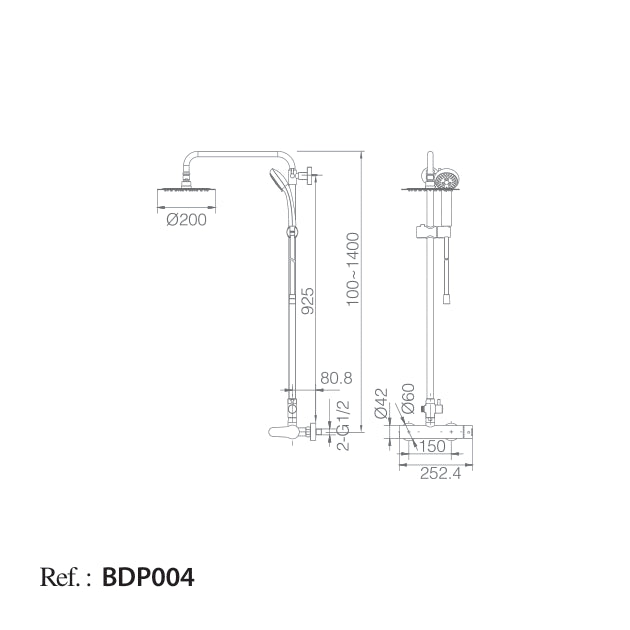 Conjunto Ducha Monomando París [BDP004]