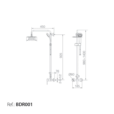 Conjunto Ducha Monomando Roma [BDR001]