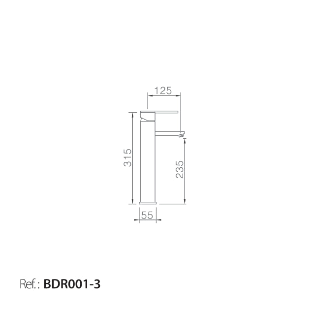 Monomando Lavabo Alto Roma [BDR001-3]