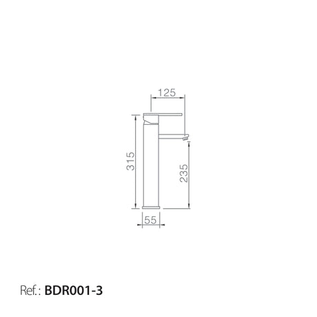 Monomando Lavabo Alto Roma [BDR001-3]