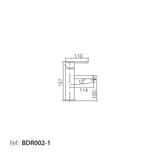 Monomando Lavabo Roma Negro Mate [BDR002-1]