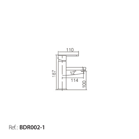 Monomando Lavabo Roma Negro Mate [BDR002-1]