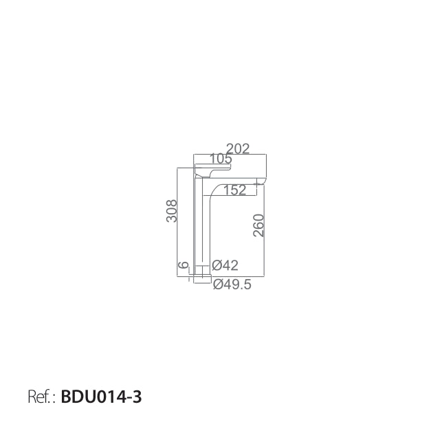 Monomando Lavabo Alto Nassau [BDU014-3]
