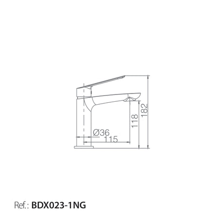 Monomando Lavabo Luxor Negro Mate [BDX023-1NG]