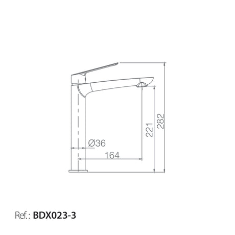 Monomando Lavabo Alto Luxor [BDX023-3]