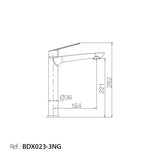 Monomando Lavabo Alto Luxor Negro Mate [BDX023-3NG]