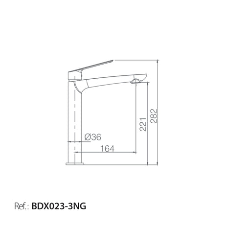 Monomando Lavabo Alto Luxor Negro Mate [BDX023-3NG]