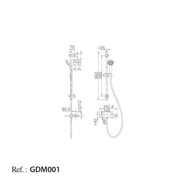 Conjunto Ducha Monomando Madrid [GDM001]