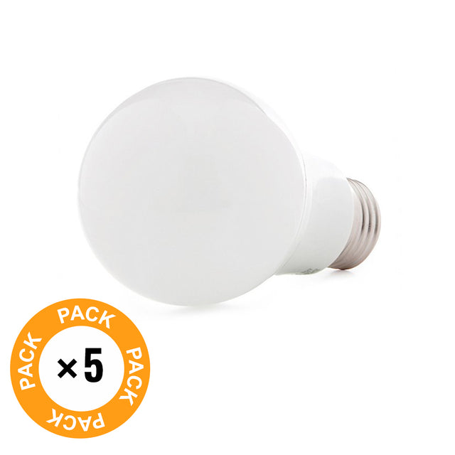 Pack 5 Bombillas LED E27 9W 810Lm 6000ºK 30.000H [HO-ED-B3-E27-9W-CW-PK5-AP]