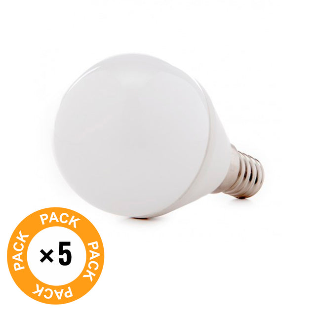 Pack 5 Bombillas LED E14 7W 520Lm 6000ºK 30.000H [HO-C37-E14-7W-RC-CW-PK5-AP]