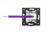 Mecanismo de empotrar EU, 1 x toma HDMI, golden, con cuerpo de aluminio.