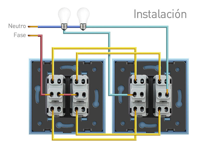 Mecanismo de empotrar EU, interruptor conmutador. Con 1 tecla media de color negro. NO INCLUYE marco metálico ni panel frontal de cristal. (el marco frontal de cristal incluye el marco metálico)