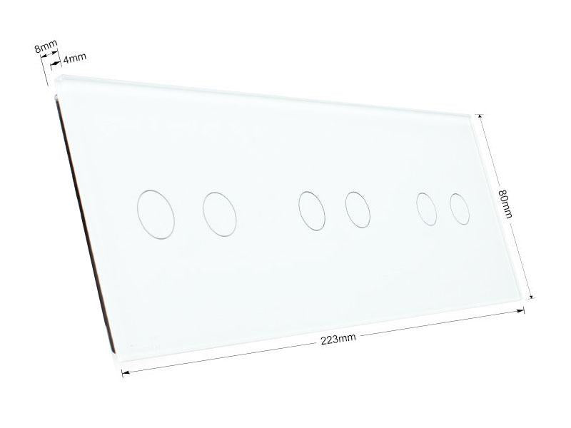 Frontal de cristal templado de 3 módulos + 6 botones, color verde