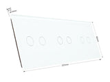 Frontal de cristal templado de 3 módulos + 6 botones, color verde