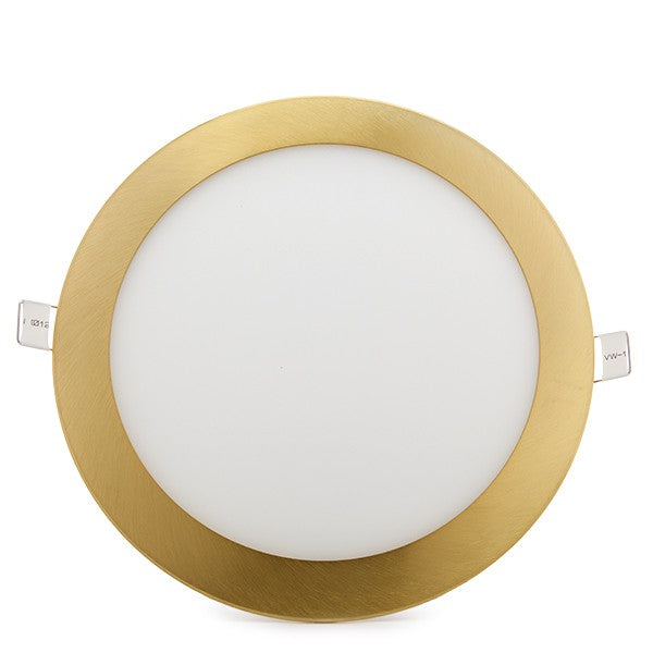 Placa de LEDs Circular Ø225mm 18W 1300Lm 50.000H Dorado