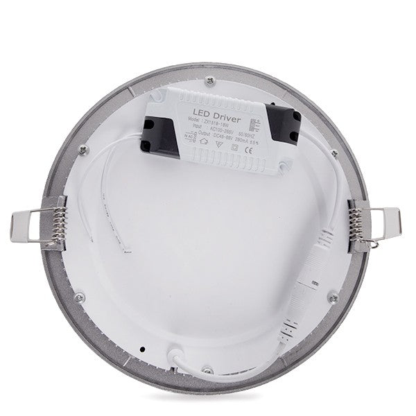 Placa de LEDs Circular ECOLINE 225m 18W 1350Lm 30.000H Aro Color Plata