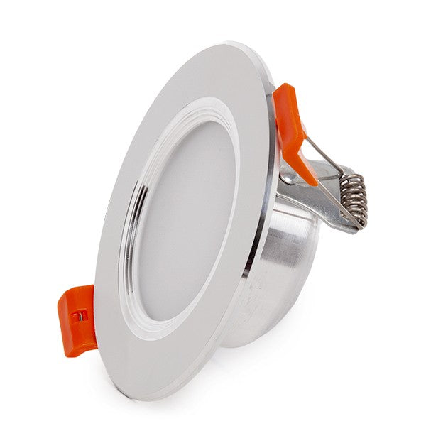 Downlight de LEDs Ø98mm Aro Plateado 3W 240Lm 30.000H