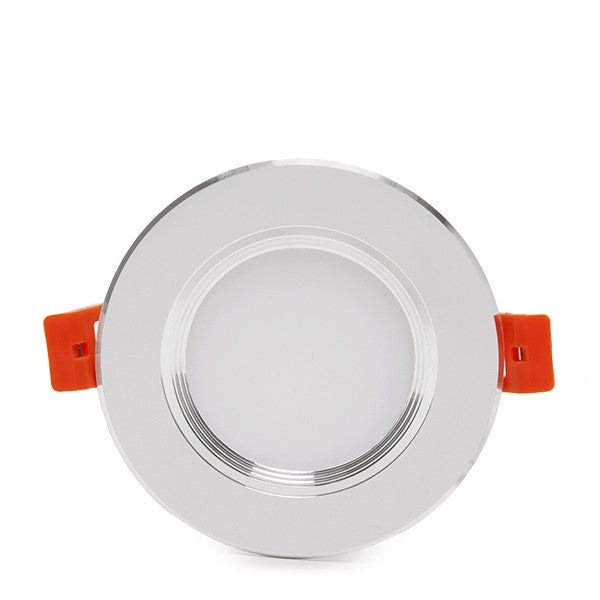 Downlight de LEDs Ø100mm Aro Plateado 5W 370-400Lm 30.000H