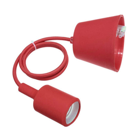 Portalámparas E27 con cable eléctrico 2x075mm textil, rosetón y portalámparas de PVC. Ideal para crear un ambiente moderno y minimalista. Diseño sencillo y de fácil instalación.