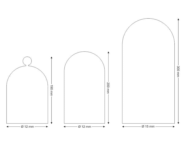 Fanal de cristal Ø12 altura 20cm