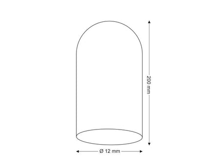 Fanal de cristal Ø12 altura 20cm