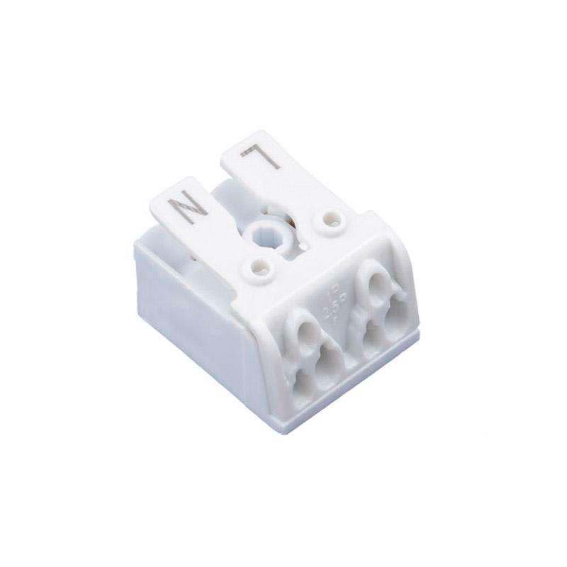 Conector rápido ideal para la conexión rápida de 2 cables de sección desde 0.5 hasta 2,5 mm2.