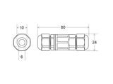 Conector I IP68, 80mm, Ø10-6mm, 3 cables 0.5-2.5mm2, 16A. ideal para la conexión de cables de sección desde 0.5 hasta 2,5 mm2.
