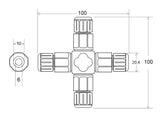 Conector IP68, 100mm, Ø10-6mm, 3 cables 0.5-2.5mm2, 16A ideal para la conexión de cables de sección desde 0.5 hasta 2,5 mm2.