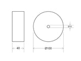Kit de suspensión que incluye: dos florones redondos de calor silver Ø100x40mm, dos cables de acero con accesorios de sujección al perfil suspendido y tornillos de sujección a techo.
