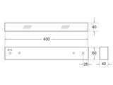 Florón rectangular blanco, 400x60x40mm