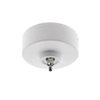 Florón redondo lacado color blanco mate, Ø75x28mm. Facilita la instalación y oculta los cables de conexión de las lámparas suspendidas.