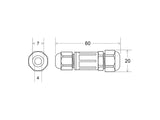 Conector I IP67, 60mm, Ø7-4mm, 3 cables 0.5-1.5mm2, 10A. ideal para la conexión de cables de sección desde 0.5 hasta 1,5 mm2.