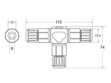 Conector IP68, 110mm, Ø12-6mm, 3 cables 0.5-2.5mm2, 16A ideal para la conexión de cables de sección desde 0.5 hasta 2,5 mm2.