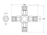 Conector IP68, 110mm, Ø12-6mm, 3 cables 0.5-2.5mm2, 16A ideal para la conexión de cables de sección desde 0.5 hasta 2,5 mm2.