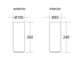 Florón redondo blanco, Ø100x260mm