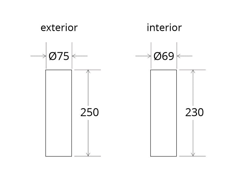 Florón redondo blanco, Ø75x250mm