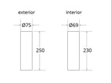 Florón redondo blanco, Ø75x250mm