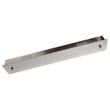 Florón rectangular fabricado en acero inoxidable pulido, 500x70x40mm