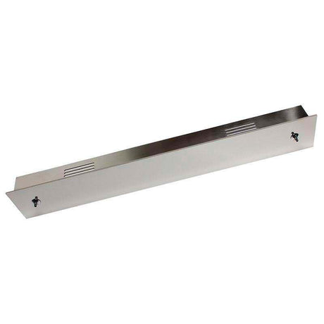 Florón rectangular fabricado en acero inoxidable pulido, 500x70x40mm