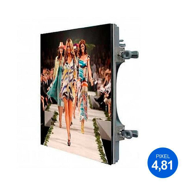 Módulo apilable RGB Full Color de 50x50cm Pixel 4.81 para exterior IP65. Las pantallas LED de la Serie Fija para publicidad son sistemas modulares altamente resistentes y fiables. La principal ventaja de su tecnología es su alto brillo, permitiendo una visualización óptima en cualquier condición de luminosidad.