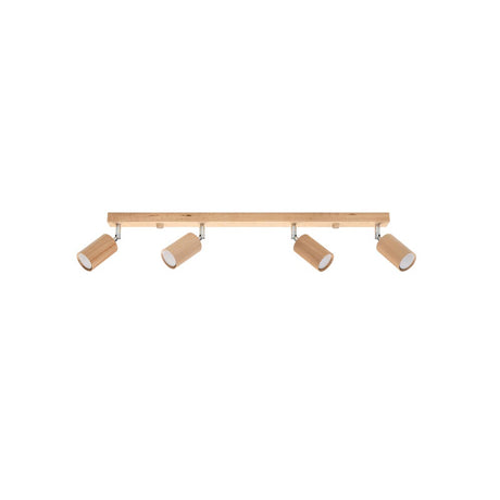 Lámpara de techo BERG con 4 puntos de iluminación, SOLLUX iluminación, de madera natural, un diseño inspirado en la tendencia de la arquitectura orgánica, cuyas referencias se pueden ver incluso en los detalles mas pequeños.